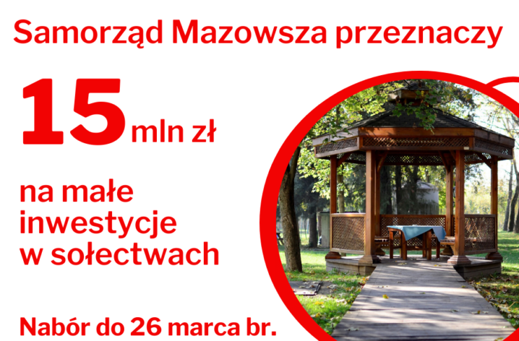 PONAD 15 MLN ZŁ DLA SOŁECTW OD SAMORZĄDU WOJEWÓDZTWA